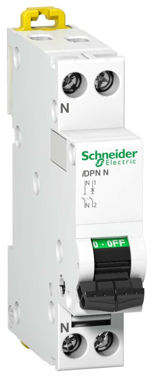 Выключатель автоматический однополюсный (1п+N) iDPN N 10А C 6кА | A9N21556 | Schneider Electric