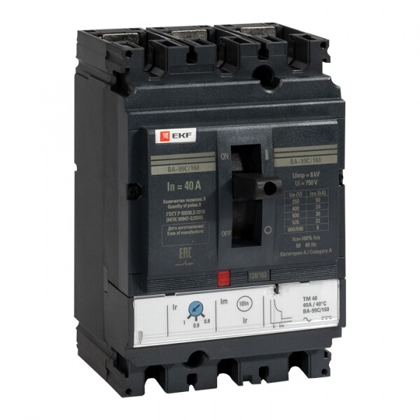 Автоматический выключатель ВА-99C (Compact NS) 160/40А 3P 36кА EKF PROxima | mccb99C-160-40 | EKF