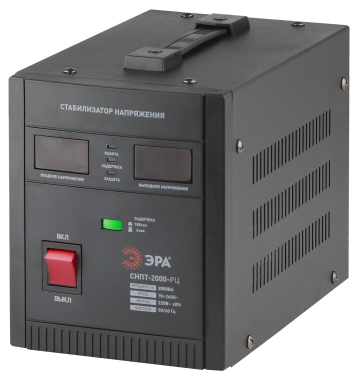 СНПТ-2000-РЦ ЭРА Стабилизатор напряжения переносной, ц.д., 90-260В/220В, 2000ВА | Б0035296 | ЭРА