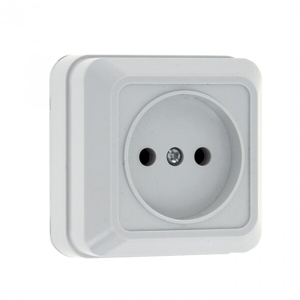 Рим Розетка 1-местная 10А без заземления белая EKF | ENR10-022-10 | EKF