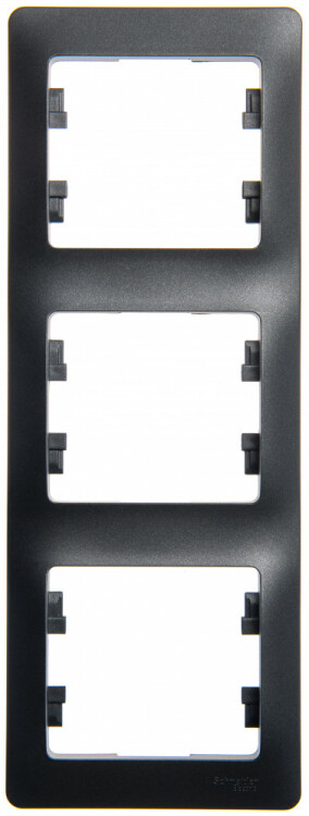 Glossa Антрацит Рамка 3-ая, вертикальная | GSL000707 | Schneider Electric