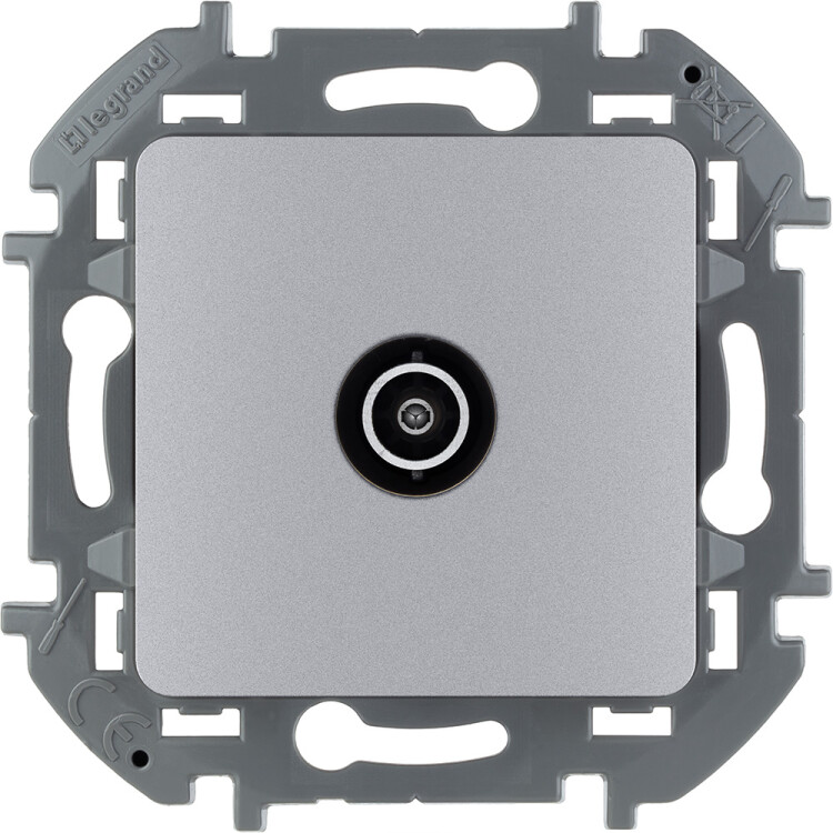 Розетка TV проходная 14 дБ 5-862 мГц Inspiria алюминий | 673862 | Legrand