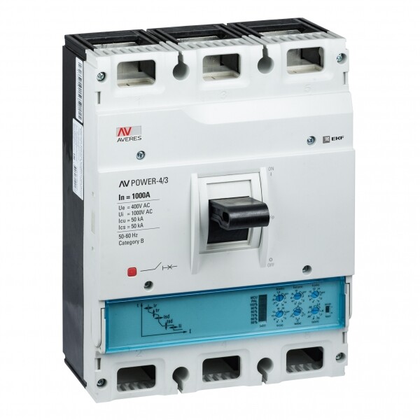 Автоматический выключатель AV POWER-4/3 1000А 50kA ETU2.0 | mccb-43-1000-2.0-av | EKF