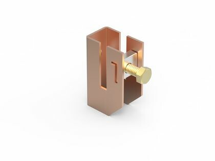 Скоба-держатель полосы с болтом, медь | ND2312CU | DKC