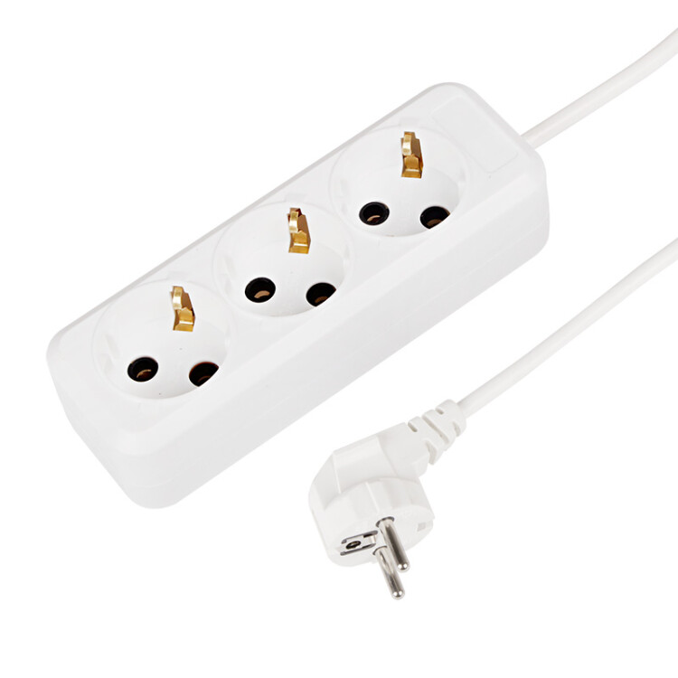 Удлинитель 3 гнезда, 3 м, 3х1.0 кв.мм, с/з, белый (Сделано в России) | 11-8734 | REXANT