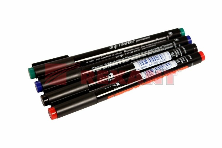 Набор маркеров E-140 permanent 0.3 мм (для пленок и ПВХ) набор: черный, красный, зеленый, синий | 09-3995-9 | SDS