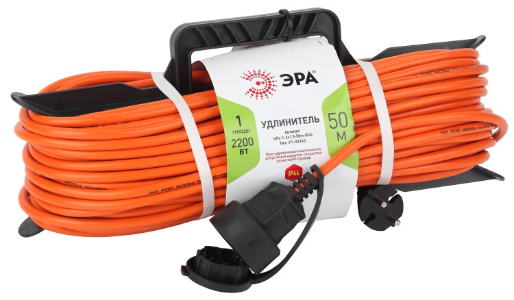 Удлинитель силовой ЭРА UFx-1-2x1.5-50m-IP44 на рамке б/з 1 гн 40м ПВС 2х1.5 | Б0046823 | ЭРА