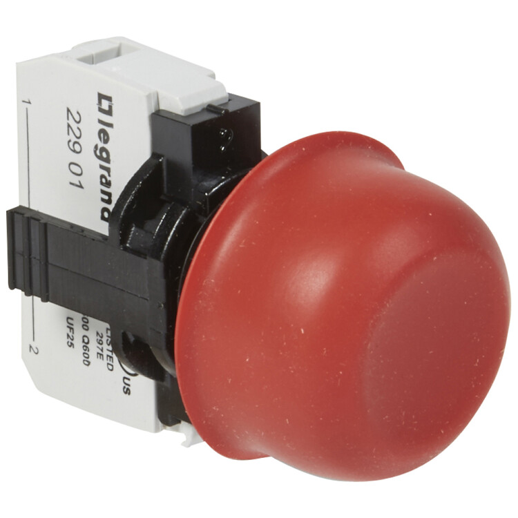 Кнопка с потайным толкателем и защитным колпачком - Osmoz - в сборе - IP 66 - красный | 023711 | Legrand