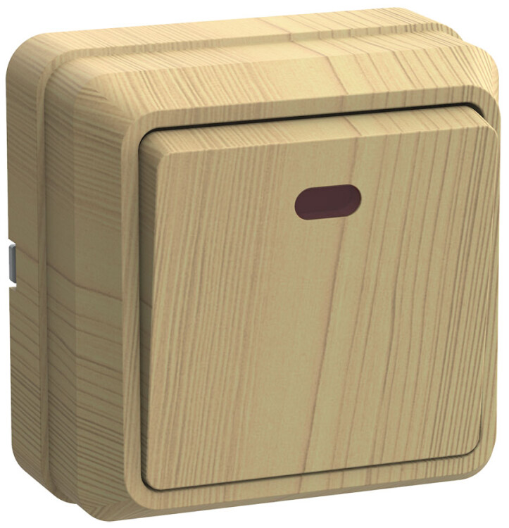 ВС20-1-1-ОС Выключатель 1кл с инд. 10А откр.уст. ОКТАВА (сосна) | EVO11-K03-10-DC | IEK