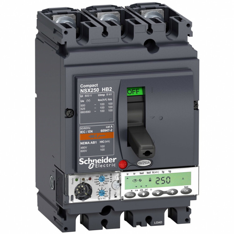 3П АВТОМ.ВЫКЛ. MIC6.2E-M 150A NSX250HB2 (100кА при 690B) | LV433590 | Schneider Electric
