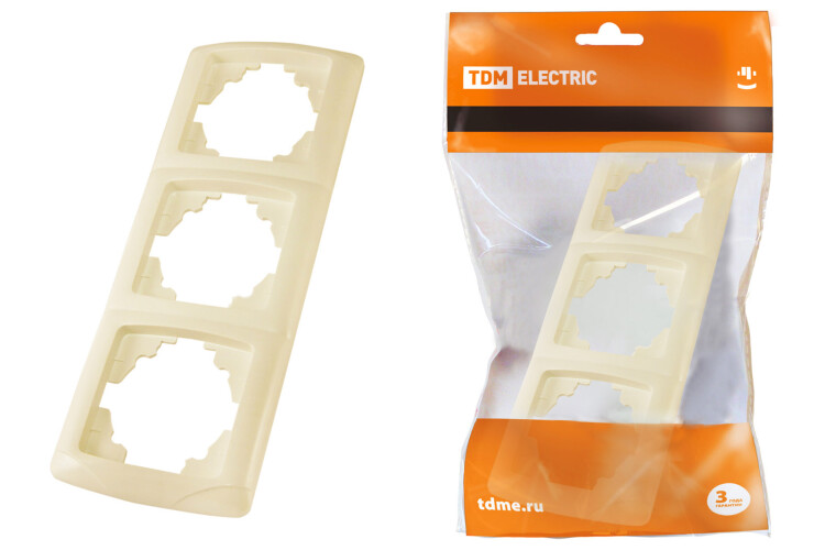 Рамка 3-х постовая вертикальная сл. кость "Онега" | SQ1805-0057 | TDM