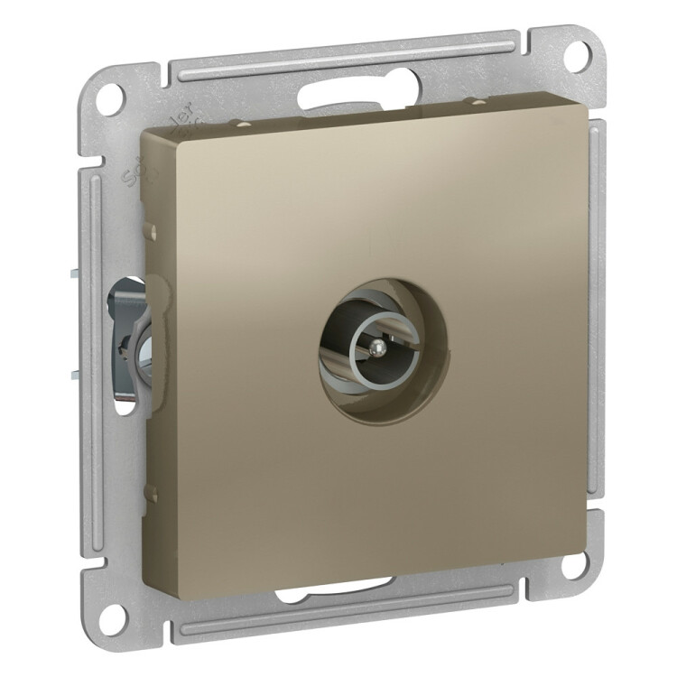 AtlasDesign Шампань Розетка антенная одиночная TV коннектор, механизм | ATN000593 | Schneider Electric