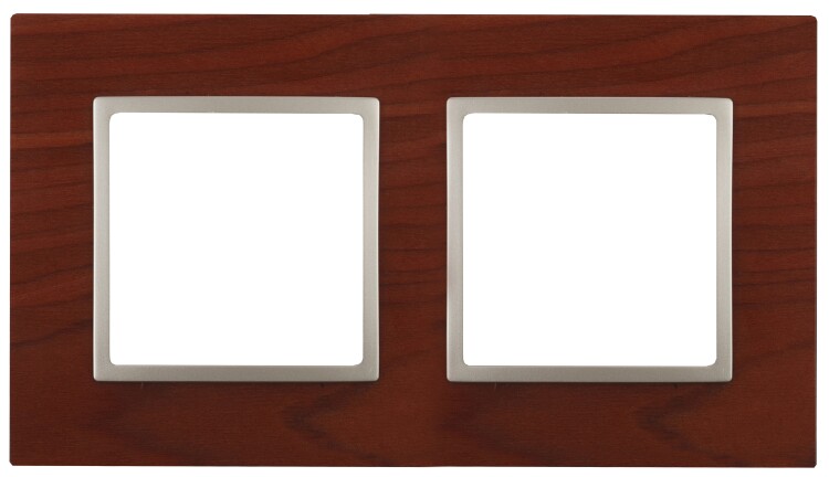 14-5302-08 Электроустановка ЭРА Рамка на 2 поста, дерево, Эра Elegance, вишня+шамп | Б0034573 | ЭРА
