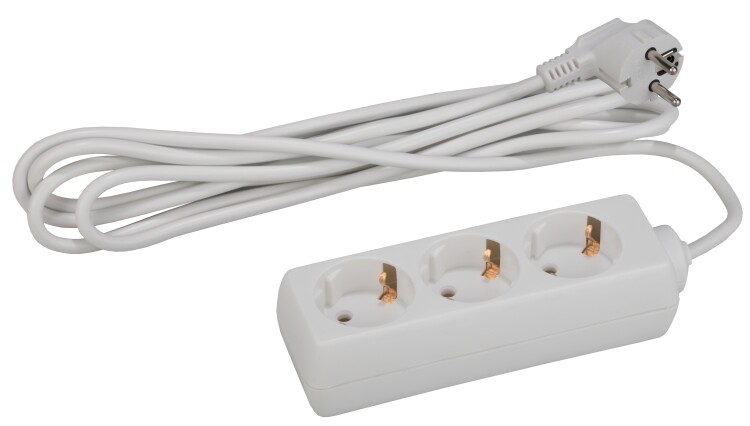 Удлинитель U-3e-5m c заземл., 3х0,75мм2, 3гн, 5м (10/560) |Б0019226 | ЭРА