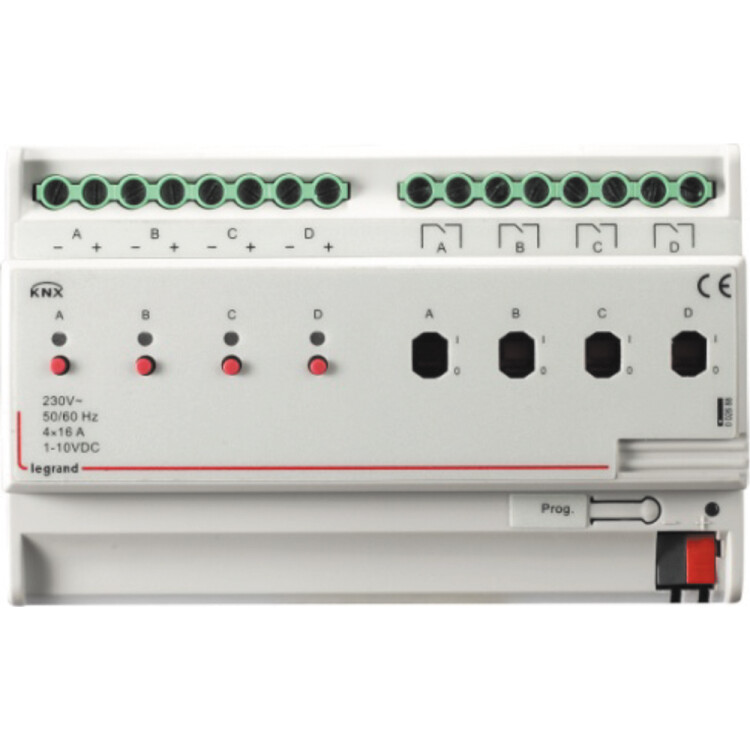 KNX. Контроллер освещения 4 канала 1-10В/4 канала реле 16А. DIN 8 модулей. | 002688 | Legrand