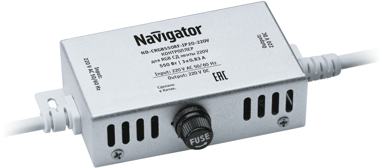 Контроллер для светодиодной ленты LED ND-CRGB550RF-IP20-220V недиммируемый 550Вт 220В IP20 | 71784 | Navigator