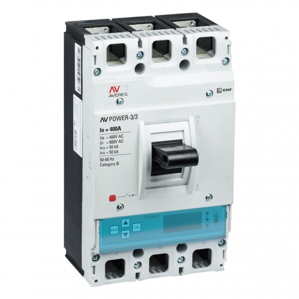 Автоматический выключатель AV POWER-3/3 400А 50kA ETU6.2 | mccb-33-400-6.2-av | EKF