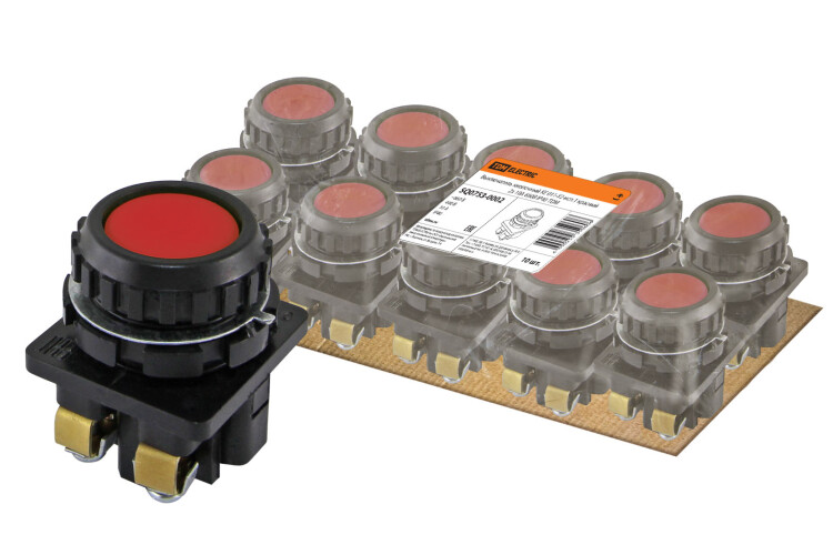 Выключатель кнопочный КЕ 011-У2-исп.1 красный 2з 10A 660B IP40 | SQ0753-0002 | TDM