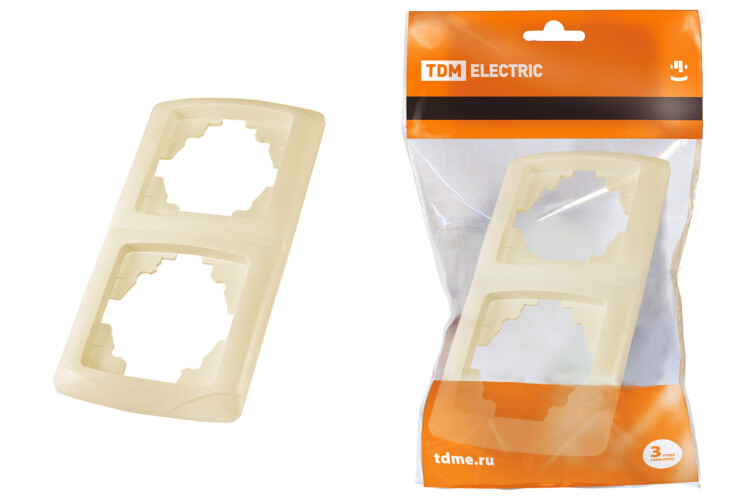 Рамка 2-х постовая горизонтальная сл. кость "Онега" | SQ1805-0053 | TDM