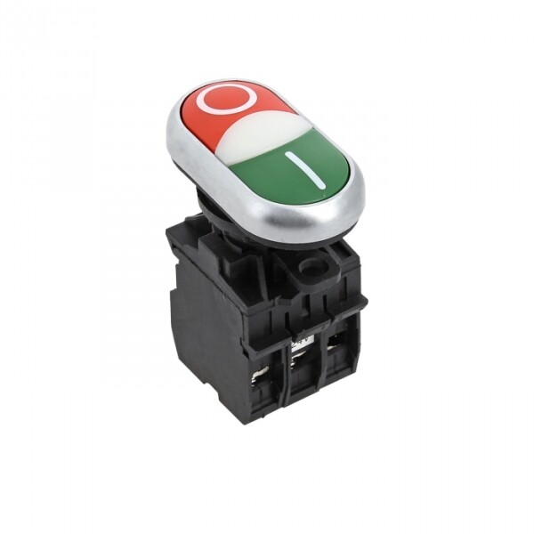 Кнопка LA32HND красно-зеленая "Пуск-Стоп" с подсветкой 24В DC NO+NC EKF PROxima | la32hnd-24 | EKF