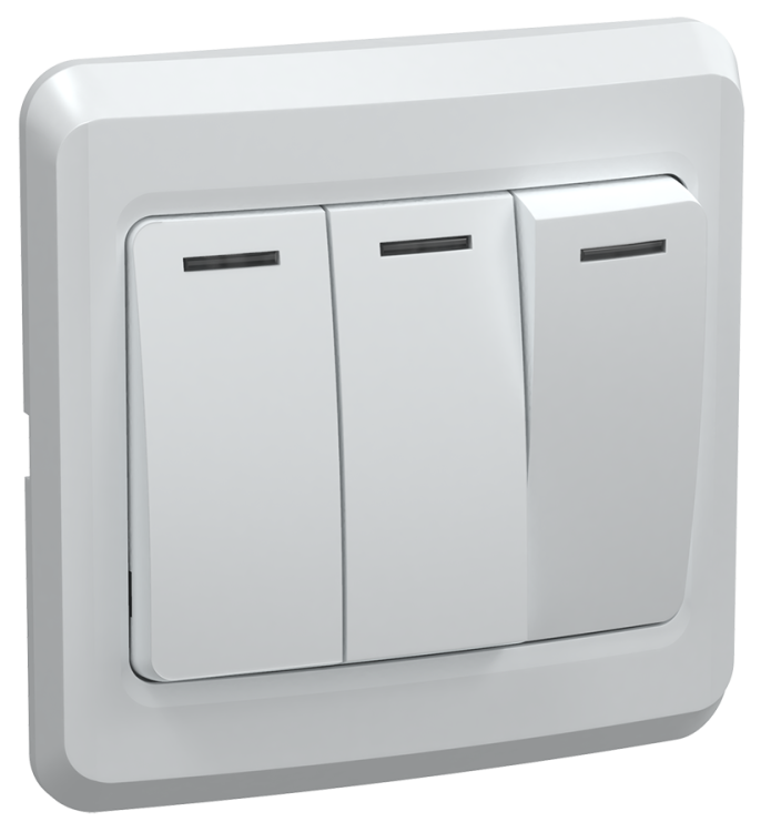 ВС10-3-0-ВБ Выключатель 3 кл. 10А ВЕГА белый | EVV30-K01-10-DM | IEK