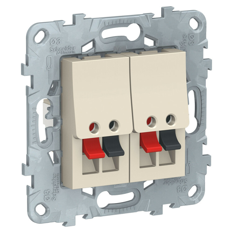 UNICA NEW бежевый АУДИОрозетка двойная | NU548944 | Schneider Electric