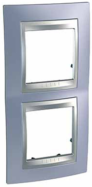 Unica TOP Берилл/Алюминий Рамка 2-ая вертикальная | MGU66.004V.098 | Schneider Electric