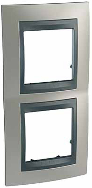 Unica TOP Никель/Графит Рамка 2-ая вертикальная | MGU66.004V.239 | Schneider Electric