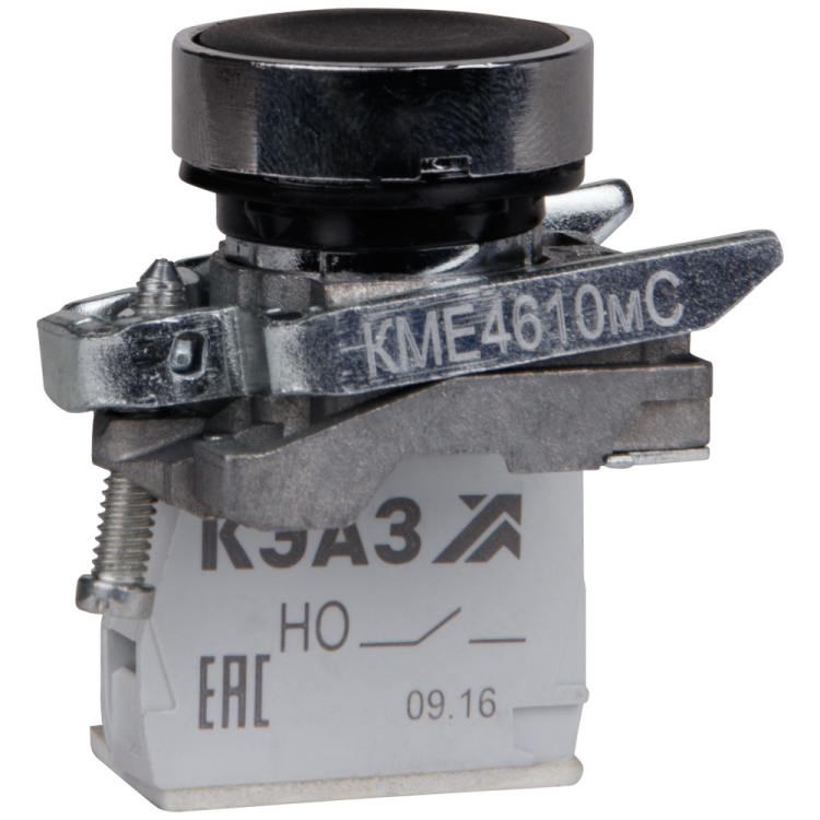 Кнопка КМЕ4610мС-черный-1но+0нз-цилиндр-IP65 | 248263 | КЭАЗ