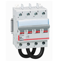 Выключатель-разъединитель постоянного тока с рычагом - 800 В= - 16 А - 2 полюса - 4 модуля | 414221 | Legrand