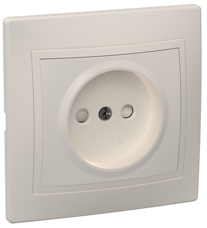 РСш10-2-ККм Розетка 1местн. без з/к с защ.штор. 10А КВАРТА (кремовый) | ERK10-K33-10-DM | IEK