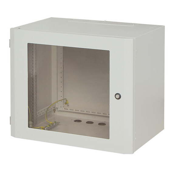 Шкаф настенный WZ-0750-S1-08-011 (19"),серия SWJ,10U,515x600х400,со стекл.дв.ю в стальной раме,сер. (RAL 7035) (SWJ-008-2) собр. | 11001 | Zpas