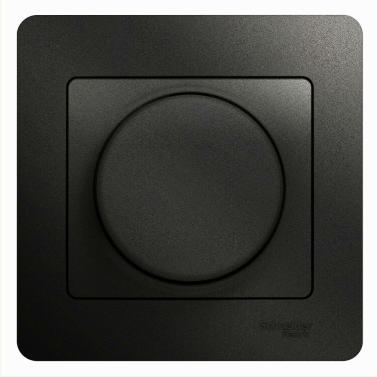 Glossa Антрацит Светорегулятор (диммер) поворотный, 300Вт (в сборе) | GSL000734 | Schneider Electric