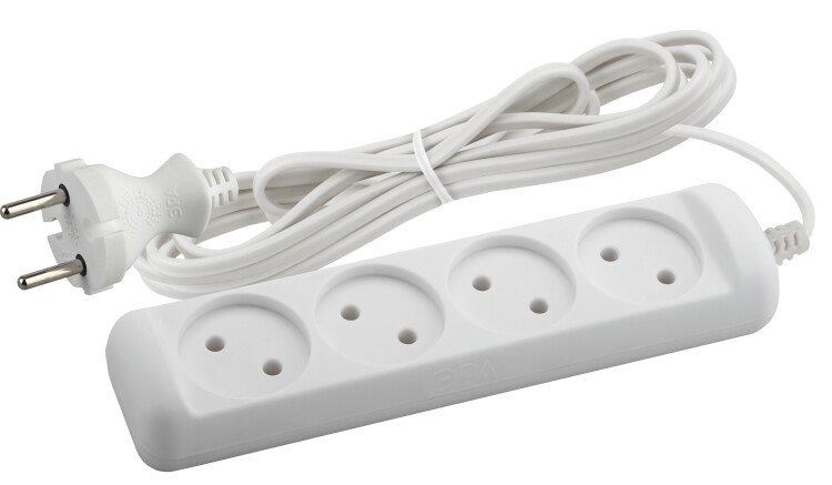 Удлинитель UX-4-5m без заземл, 1300Вт, 4гн, 5м (20/600) |Б0023151 | ЭРА