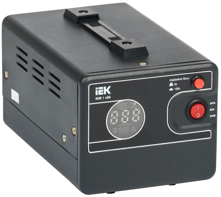 Стабилизатор напр. 1-ф. переносн. 1кВА HUB | IVS21-1-001-13 | IEK