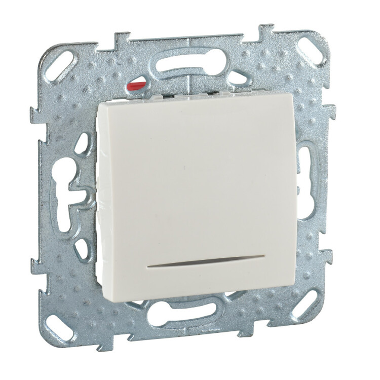 Unica Бежевый Выключатель 1-клавишный кнопочный с подсветкой | MGU5.206.25NZD | Schneider Electric