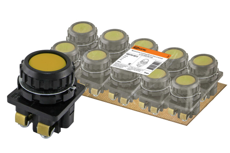 Выключатель кнопочный КЕ 011-У2-исп.5 желтый 1р 10A 660B IP40 | SQ0753-0013 | TDM
