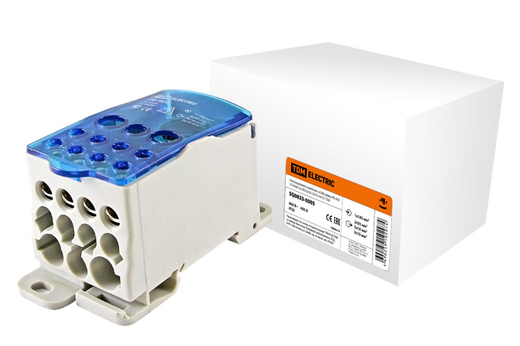 Распределительный блок на DIN-рейку РБ-400 1П 400А (1х185/2x35+5x16+4x10) | SQ0823-0005 | TDM