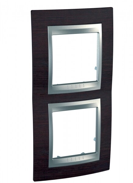Unica TOP Венге/Алюминий Рамка 2-ая вертикальная | MGU66.004V.0M3 | Schneider Electric
