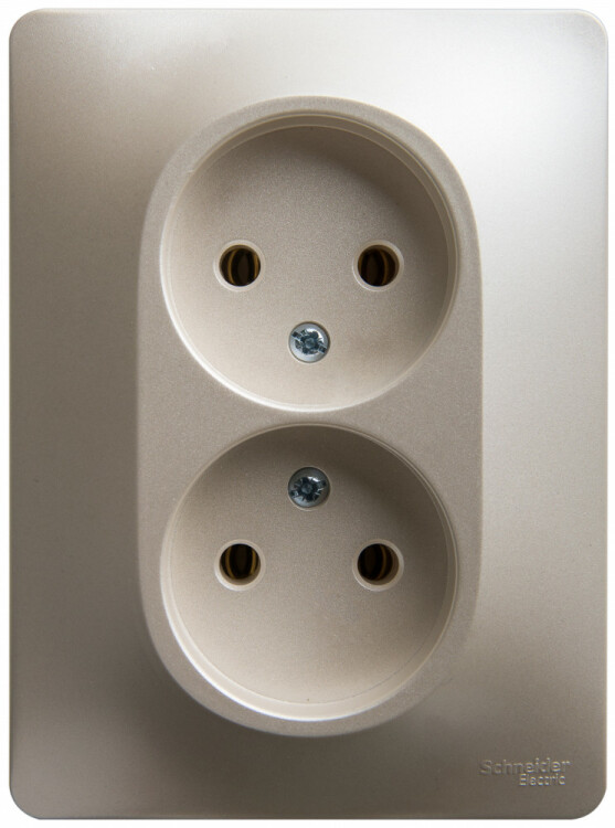 Glossa Перламутр Розетка 2-ая б/з, 16А (в сборе) | GSL000620 | Schneider Electric