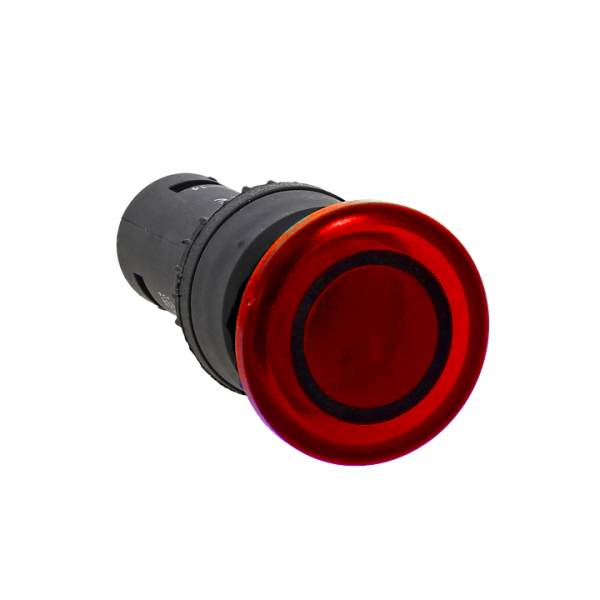 Кнопка SW2C-MD "грибок" красная с подсветкой NO+NC 24В EKF PROxima | sw2c-md-rr-24 | EKF