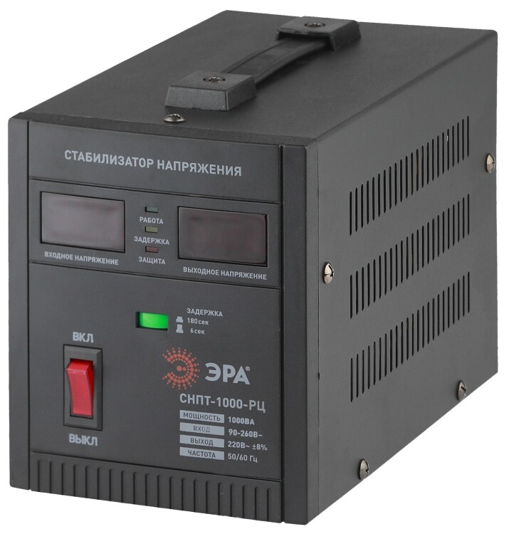СНПТ-1000-РЦ ЭРА Стабилизатор напряжения переносной, ц.д., 900-260В/220В, 1000ВА | Б0035294 | ЭРА