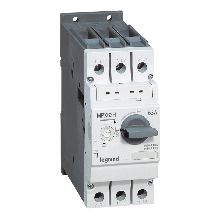 Автоматический выключатель для защиты электродвигателей MPX3 T63H 63A 50kA | 417368 | Legrand