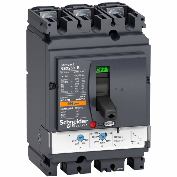 3П АВТОМ.ВЫКЛ. TM100D NSX100R(200кА при 415В, 45кА при 690B) | LV433208 | Schneider Electric