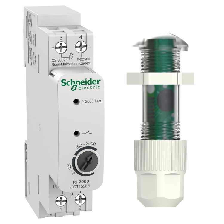 СУМЕРЕЧНЫЙ ВЫКЛЮЧАТЕЛЬ IC2000d аналоговый с щитовым датчиком освещен. для помещ. | CCT15285 | Schneider Electric