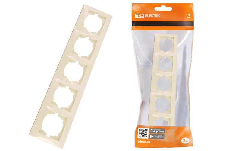 Рамка 5-ти постовая горизонтальная сл. кость "Лама" | SQ1815-0137 | TDM