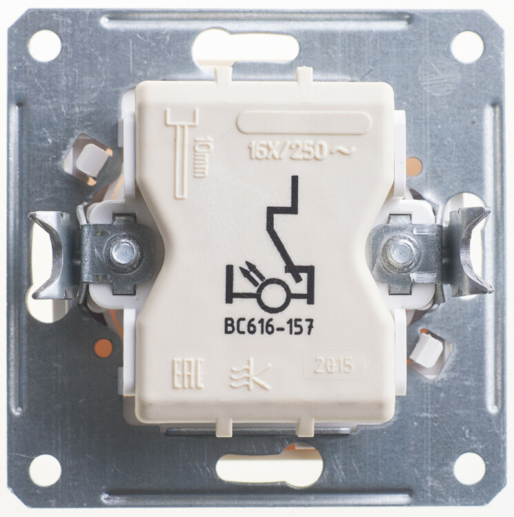 Wessen 59 Сл. кость Переключатель 1-клавишный с подсветкой 16А (сх.6) | VS616-157-2-86 | Schneider Electric