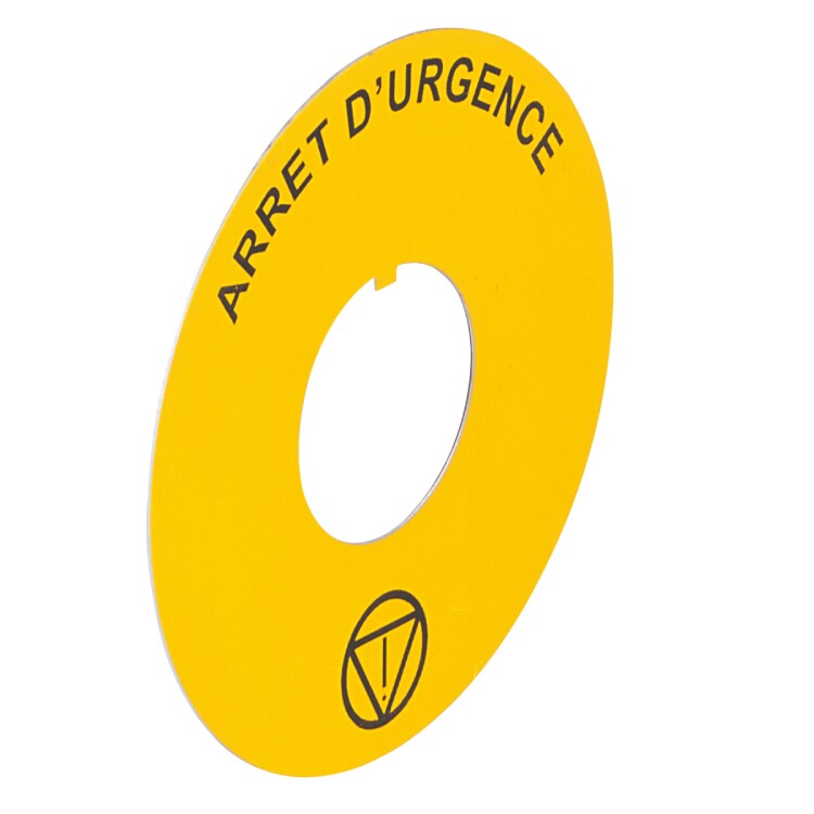 Osmoz этикетка, круг 60мм желтый, "ARRET D'URGENCE" надпись | 024174 | Legrand