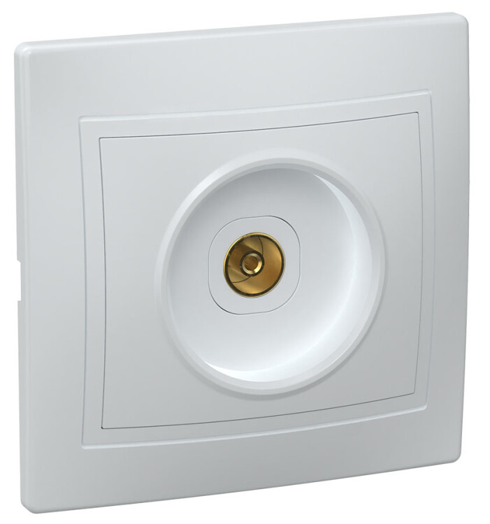РТВ10-КБ Розетка 1местн. телевиз. КВАРТА (белый) | EAK10-K01-DM | IEK