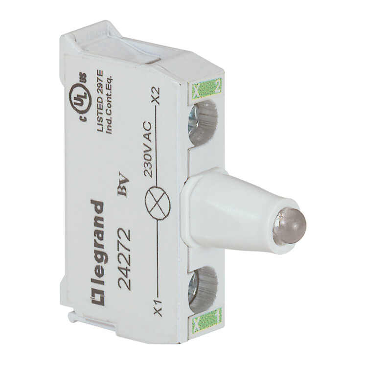 Блок со встроенным светодиодом для головок - Osmoz - для кнопочных постов - 230 В~ - зеленый | 024272 | Legrand